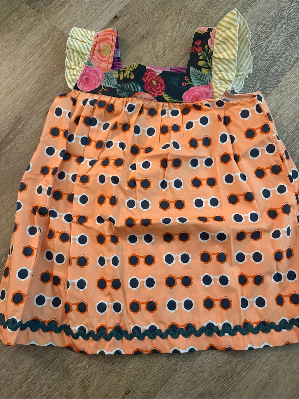 Matilda Jane Platinum Girls Floral & Polka Dot Tank - Peach, Navy, Pink